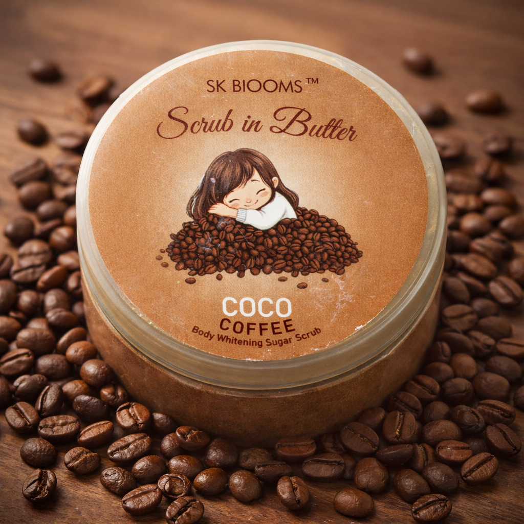 SK Blooms Coco Coffee Scrub in Butter
