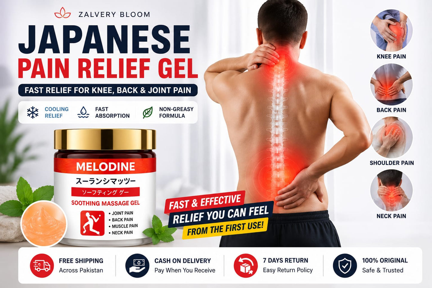 Japanese Pain Relief  Gel-Fast Relief For Knee, Back & Joint