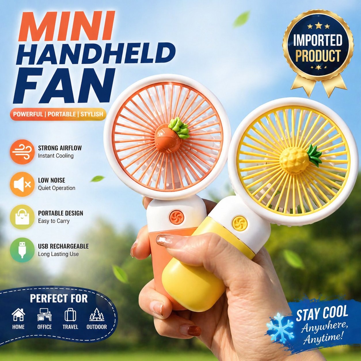 Rechargeable Mini Handy Fruits/Characters Fan